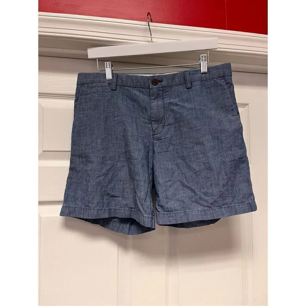 Banana Republic Dark Chambray Bermuda Shorts sz 10 EUC